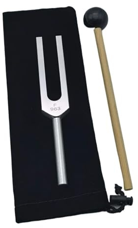 SUBLXPoten Diapason Juego de diapasones de aleación de Aluminio, diapasón Profesional Plateado for meditación Diapasón(963HZ)