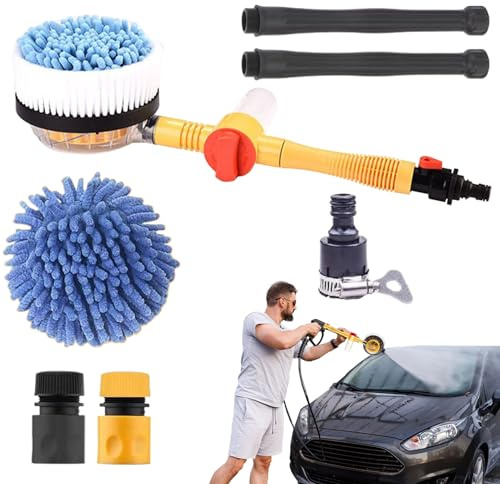 Cepillo de lavado de coche, giratorio extensible sin arañazos, diseño de cerdas agrupadas, lavado de detalles de suciedad de vehículos automotrices, fregona multifuncional de limpieza de automóviles y