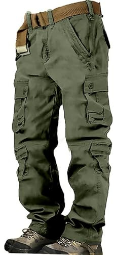 VYLYNL Pantalones militares de camuflaje de algodón para hombre, pantalones cargo militares para exteriores, airsoft, combate, caza, pantalones tácticos de trabajo con múltiples bolsillos, ropa de