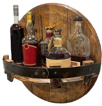 JACKANNA Vintage mini bar vinställ vägg trä flaskhylla flaskor förvaring hylla barskåp väggmontering för kök sprit skåp levande och köksdekor