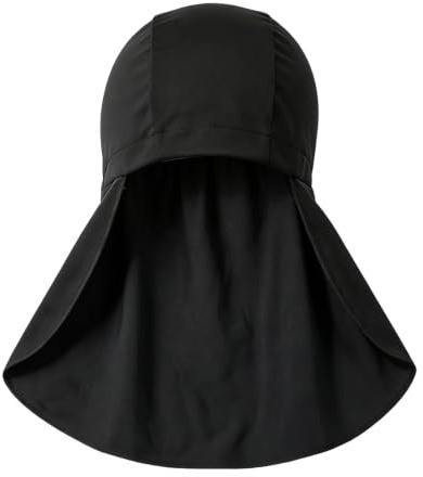 Helmet Liner Neck Mask Cooling Skull Cap with Sun Protection Black