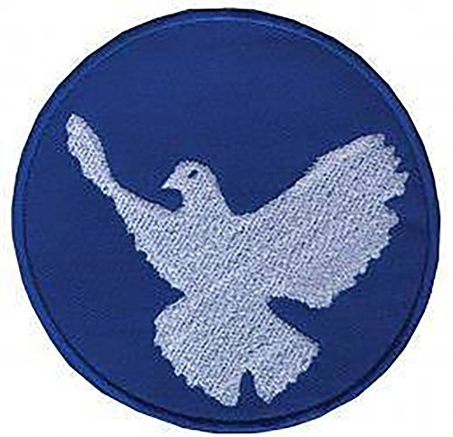 Friedenstaube - Aufnäher, Farbe: Blau/Weiß