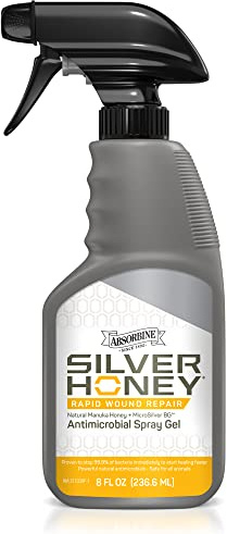 Absorbine Silver Honey Rapid Wound Repair Spray Gel for Horses & Large Animals, 8oz Bottle
