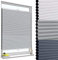 WOLTU Wabenplissee ohne Bohren Verdunklung Thermo Doppelplissee Klemmfix Zweifarbig 70x130cm Grau-Weiß, Plissee Faltrollo Sonnen-, Sicht- & Schallschutz, Jalousie Plisseerollo für Fenster & Tür