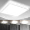 B.K.Licht - LED Deckenlampe mit indirektem Licht, ultraflach, in Stufen dimmbar, LED Panel, Deckenleuchte, Lampe, Wohnzimmerlampe, Schlafzimmerlampe, Küchenlampe, 42x42x2,9 cm, Weiß