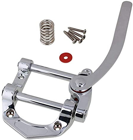 Alnicov Tremolo-Einheit für Gitarre, Vibrato Steg, Vibrato Saitenhalter Tremolo für Tele, SG, LP, etc., Chrom