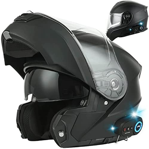STRTG Casque Modulable Moto Bluetooth Intégré ​avec Double Visière ECE Homologué pour Scooter Casque De Moto Homme Et Femme Casques Integral Modulables B,XXXXL