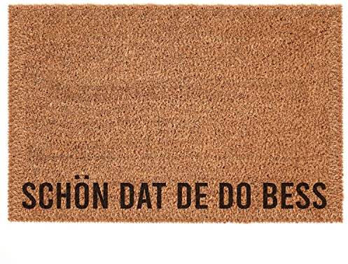 Interluxe Kokos-Fußmatte - Schön, dat de do bess - Fußmatte mit kölscher Begrüßung - Kokosmatte natürlicher Kokosfaser für Köln Fans (40 x 60 cm)