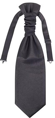 WANYING Herren Plastron Krawatte Vorgebunden mit Hakenverschluß Verstellbar Hochzeitskrawatte auf Hochzeiten Accessoires für den Bräutigam - Einfarbig Schwarz