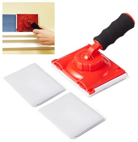 DIQQHI Paint Edger Trimmer with 2 Replacement Pads,Corner Walls & Ceilings Pad Painter, Paint Edger for Wall Painting,Paint Pad Applicator,Edge Painting Tool with Painter's Pad Refills