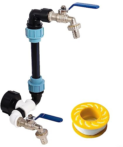 Adaptateur IBC en laiton avec col de cygne 1,9 cm - Adaptateur IBC S60 X 6 - Kit de connexion IBC, accessoires pour tonneau de pluie pour arrosage de jardin