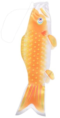 BESPORTBLE Carp Windsock Flag Garden Hanging Decoration Japanese Fish Streamer Outdoor Windsock 40cm Gold Patio Hanging Decor