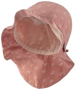 Sterntaler Sonnenhut Sträußchen - Mädchen Sommerhut - UV-Schutz 50+ Strandhut - mit Nackenschutz - Größe verstellbar - Futter aus Batist (Bio) - Baby und Kinder Kopfbedeckung - mattrosa, Größe 51