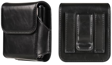 Leder Gürtelclip Hülle Kompatibel mit Samsung Galaxy Z Flip 7 6 5 4 3/Moto Razr 60 50 40 Ultra/Moto RAZR 5G Handytasche mit Gürtelschlaufe Gürteltasche Kompatibel mit Huawei P50 Pocket/Pocket S/Pura X