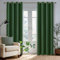 MRTREES 100% Blackout Curtains 90 Inch Drop with Linen Look, Thermal Curtains for Living Room Bedroom Eyelet Design, 2 Panels 46x90 Inch 117x228 CM Dark Green