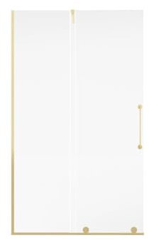 Vente-unique - Paroi de douche à l'italienne avec porte coulissante en métal style industriel - Doré - 120 x 200 cm - YOREM