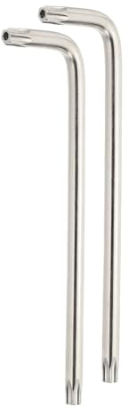 QUARKZMAN 2 Piezas Llave Torx De Seguridad Antimanipulación T45 Llave Hexagonal En Forma De L Con Orificio De 6 Puntas De 6.34 De Brazo Largo Plateado Brillante