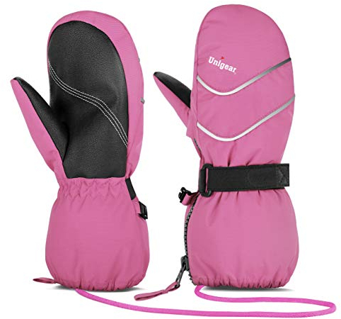 Unigear Kinder Skihandschuhe Fäustlinge Wasserdicht und Winddicht Schnee Fäustlinge Atmungsaktiv Thermo Warme Winterhandschuhe für Jungen und Mädchen von 2 bis 8 Jahren