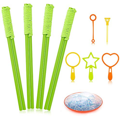 E-KNOW 10 Pack Seifenblasen-Stab Riesenseifenblasen für Seifenblasen Partei-Garten Spielzeug Outdoor Spielzeug