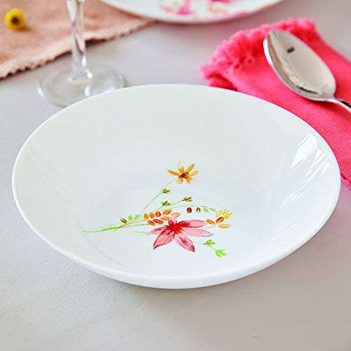 Opal Glass Flower Dinner Set Dinnerware Tableware (6 Soup Bowls)