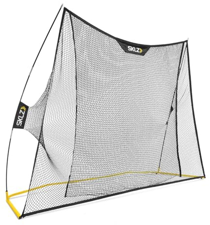 SKLZ Home Range Golf Net–Double Filet avec Retour de Balle Fluide pour Chaque Club–Cadre 3m x 2,1m, Filet de Collecte 2m x 2m pour Un entraînement Efficace et récupération Rapide des balles.