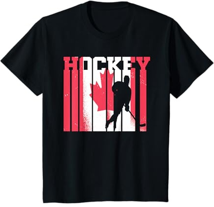 Ice Hockey Canadian Player Canada Flag Hockey T-Shirt