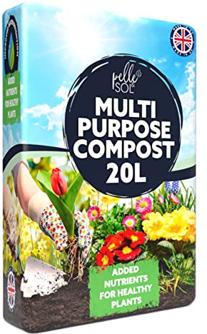 Pelle & Sol 20L Multi Purpose Compost - Compost for Outdoor Plants & Soil for Plants Indoors - Potting Soil for Pots Plants Outdoor - All Purpose Nutrient Rich Fertiliser, Houseplant Potting Mix
