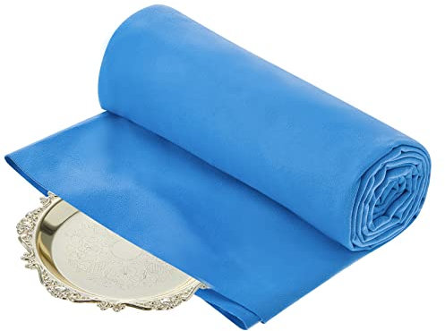 2 meter anti-missfärgning silverduk smyckesförvaring, silverdukar för att skydda silver, stor silverpolerduk för smycken, anti-missfärgning för bestick bestick bestick och silversmide (kungsblå, 2,0 x