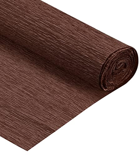 sourcing map Rotolo di carta crespa lungo 2,3 m di larghezza 60 cm per cerimonie di matrimonio, varie grandi feste, marrone scuro