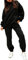 Viottiset Damen Hoodies Trainingsanzug Langarm Sweatshirts Jogger 2-Teilige Outfits Lässiger Sweatsuit Kapuze Schwarz XL