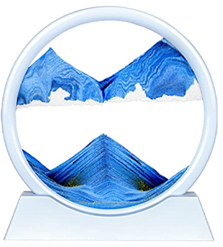 E-feilai 3D Sandbilder Zum Drehen, Fließende Sandkunst, Dynamisches Tiefsee Sandbild, Bewegte Sandmalerei Rund für Kinder und Erwachsene(7 Zoll)