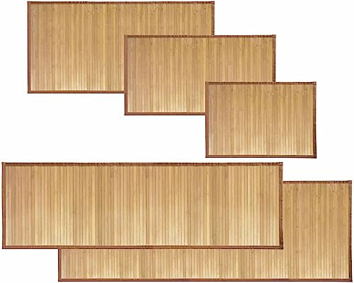 HYGRAD BUILT TO SURVIVE Bamboo Wood Floor Mat Rug Carpet For Home Bathroom Livingroom Indoors Outdoors In Different Sizes (24 (L) x 48 (W) inches)