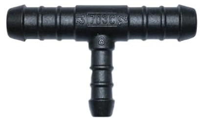 1, 2, 3, 5 oder 10 Stück T-Schlauchverbinder reduziert 12 mm 8 mm 12 mm PA GF30 T Stück schwarz (10)