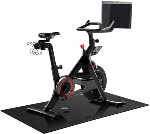 Treadmill Mat Exercise Bike Mat, Non-Slip Sweat-Proof Exercise Mat for Bike Trainer/Indoor Cycling/Gym Equipment, Heavy-Duty Floor Protector for Hardwood & Carpet