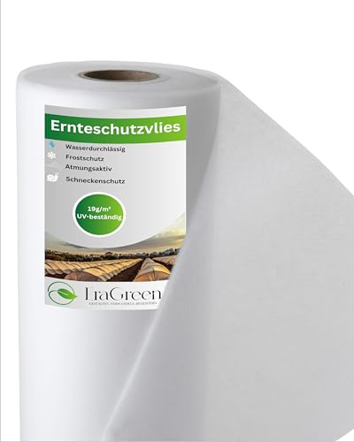 EraGreen Bâche de protection non-tissée 19 g/m² – 20 m x 1,6 m – Toison antigel pour plantes, non-tissé de croissance respirante, non-tissé pour semis, pour couvrir les parterres de légumes