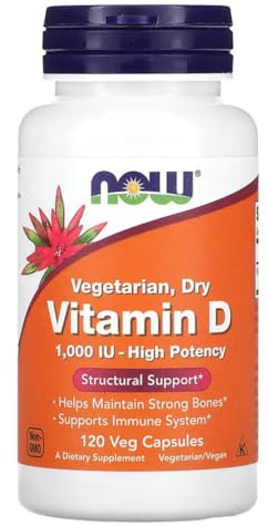 Now Foods - VITAMIN D | Vitamina D, 1000 UI | Fórmula seca para el apoyo a la salud ósea - 120 cápsulas