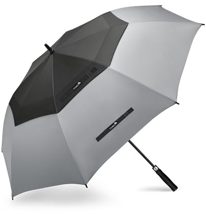 ZOMAKE Parapluie de Golf 68 inch,Parapluies Golf Grande Taille 2-4 Personnes Anti Tempete Extra Large Automatique Umbrella Double Canopée de Homme Femme(Noir-Grise)