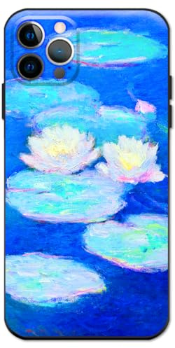 Berkin Arts kompatibel med iPhone 16 Pro Max fodral silikonskydd med skärmskydd impressionism färgglad impasto-borste (vattenliljor av Claude Monet)