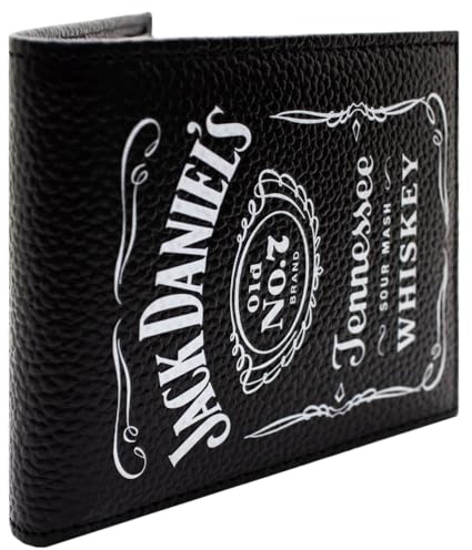 PocketGear J.D. Whiskey Brand Sour Mash Geldbörse/Geldbeutel Bi-Fold Münzfach & Kartenhalter, Schwarz