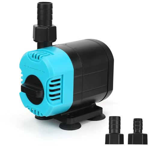Pompa sommersa 8 W 800 L/H – Pompa per acquario, piccola pompa per laghetto, pompa per fontana, con interruttore regolabile per giardini, acquari, stagni, fontane