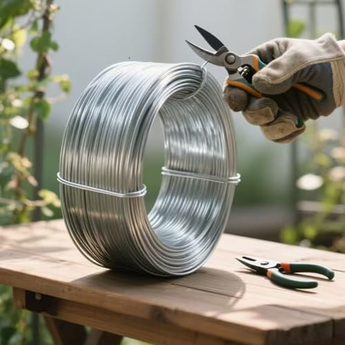 KARAT Fil de Tension en Métal galvanisé Ø3,1mm en Rouleau 80m, Fil métal Enduit PVC, Fil Tension pour clôture, Jardin, Bricolage, vignoble, tuteur des Plantes