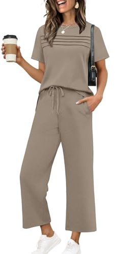 Lounge Sets for Women Summer 2 Piece Outfits Travel Beach Vacation Trendy Matching Sets Women's Clothing Cruise Outfits 2026 Workout Sets Pants Sweat Set Going Out Active TrackSuit Valentines Easter M