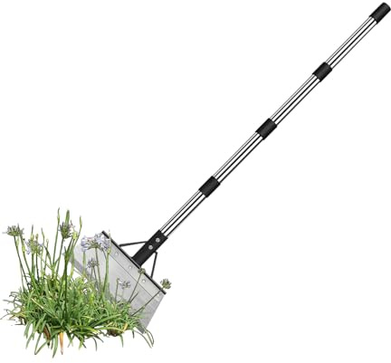 Pala per la cura del giardino - Pala da neve a pavimento con manico regolabile - Utensili manuali multifunzionali per terrazze percorsi su terreno prato