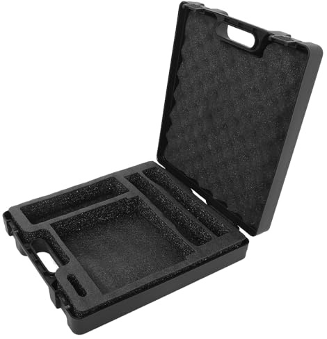 Estuche Negro de Transporte para Micrófono Condensador Grande y Portátil | Plástico con Esponja, Diseño Resistente a Golpes y Asa Manual, para Transmisiones y Presentaciones