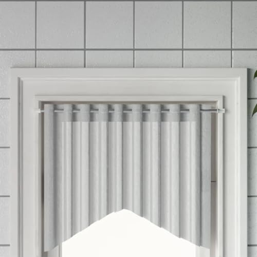 Ziaphsol Justerbar gardinstång av aluminium 40 till 60 cm, vit och silver, 2 stycken, teleskopgardinstång med klämma för fönsterdekoration, insynsskydd i vardagsrum och sovrum