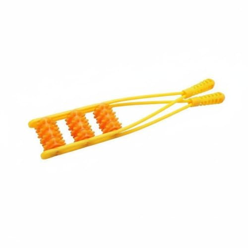 LeeQinersw Martillo Masajeador Manual Herramienta de Masaje Corporal Correa con Rodillos Terapia de Acupresión Fácil de Personalizable Adecuado para Uso en Gimnasio Viajes, Amarillo 24 Ruedas