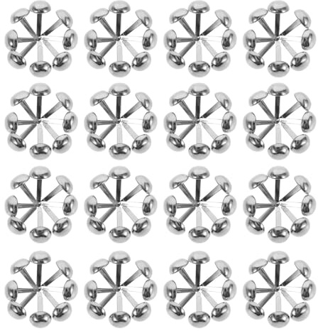 Luxshiny 100 Tachuelas Metálicas de Cabeza Redonda para Manualidades, Sujetadores de Papel de Hierro Plata, Compatibles Grosor Versátil, Ideales para Proyectos Escolares y DIY