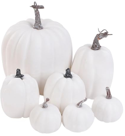 Konstgjorda Dekorationspumpor 7 stycken grönsaks Halloween-skum | Thanksgiving Pumpa Dekoration För , , Inomhusbruk, Bröllop, Högtider, Halloween Och