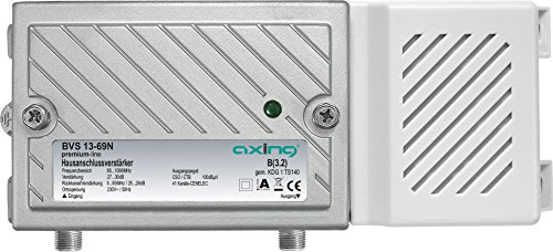 Axing BVS 13-69N Hausanschluss-Verstärker 30dB aktiver Rückkanal 5-65 MHz (1006 MHz, 100dBµV) silber