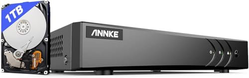 ANNKE 3K/5MP Lite 8 Kanal DVR Recorder mit 1TB Festplatte, 5 in 1 Überwachungssystem DVR Recorder für Analog/AHD/TVI/IP CCTV Kamera, Intelligente Person- und Fahrzeugerkennung, E-Mail-Benachrichtigung